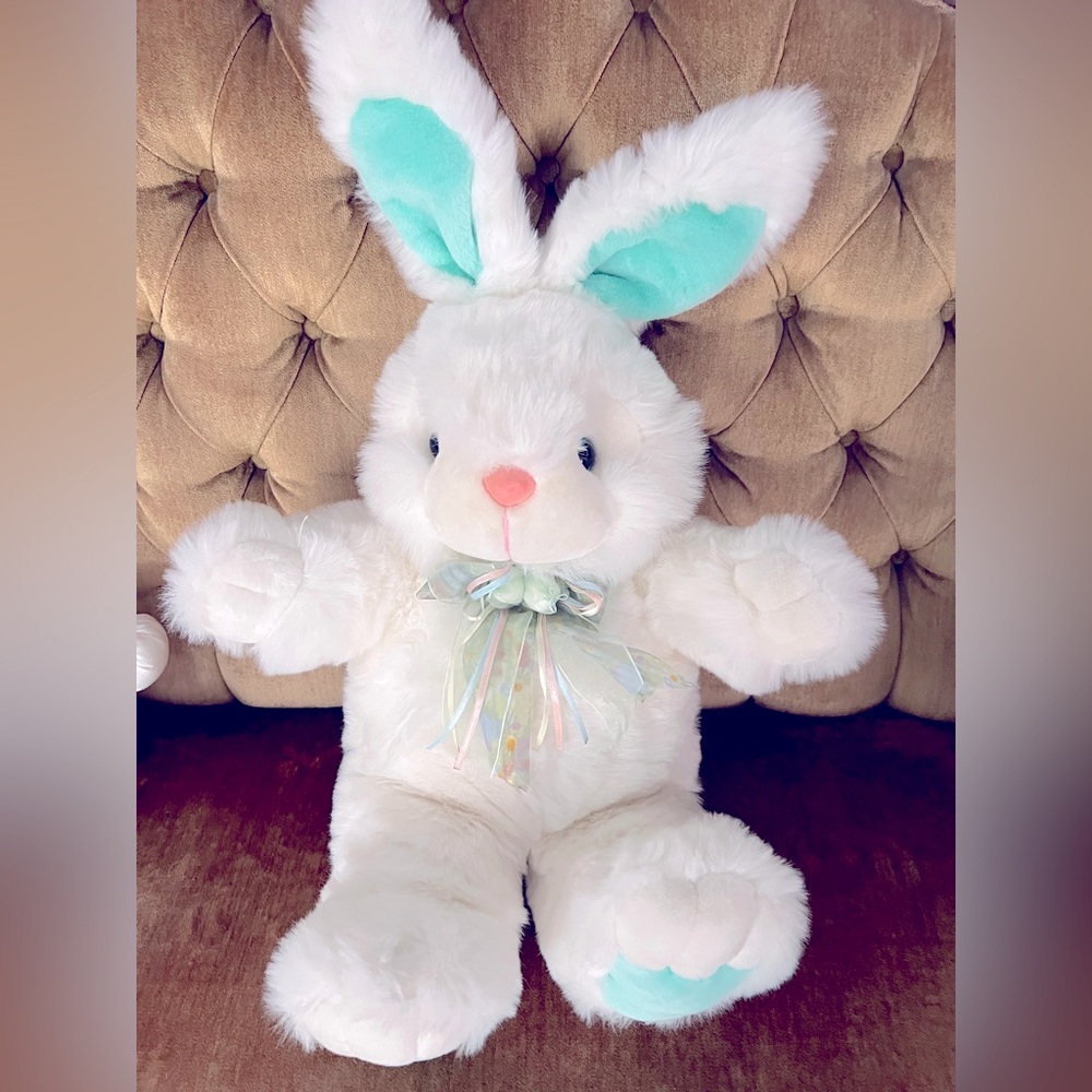 Dan Dee vintage Plush Bunny Rabbit Collectors Choice big white 24 inch Easter